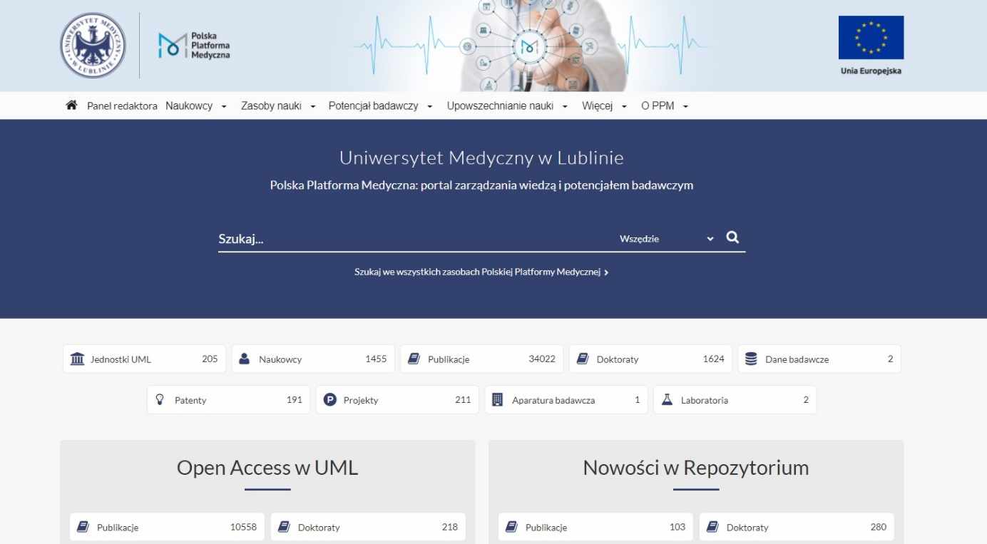 screen ze strony Polskiej Platformy Medycznej UMLub