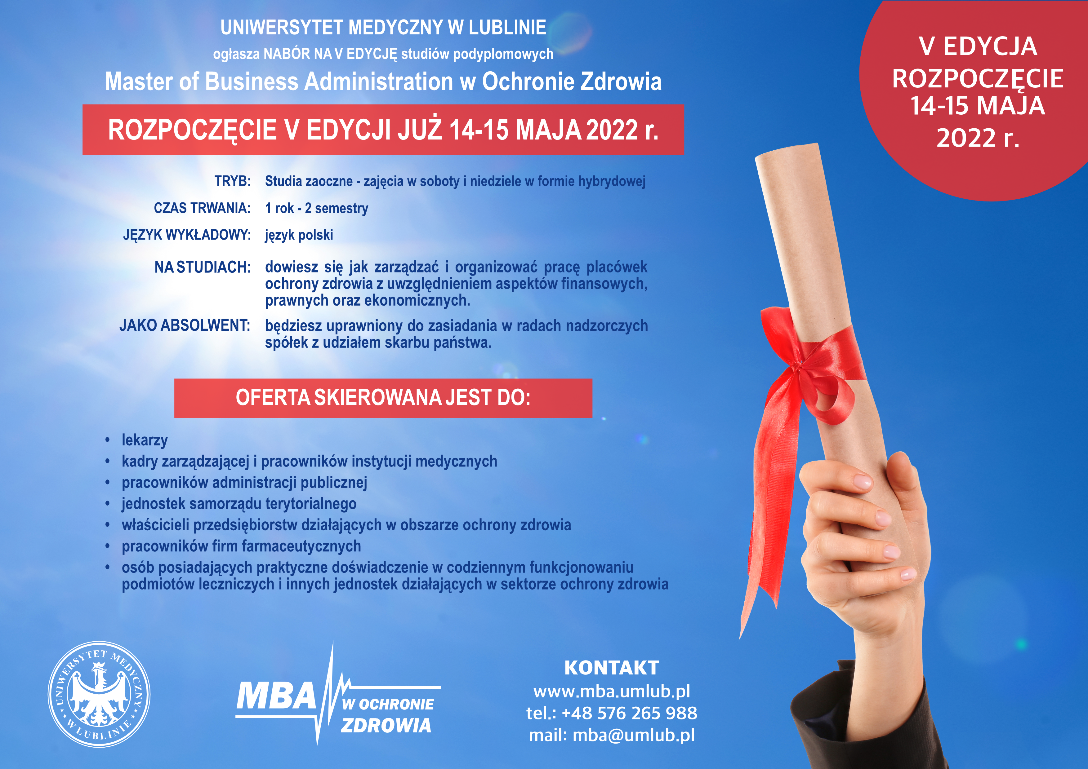 plakat studiów MBA Vtej edycji