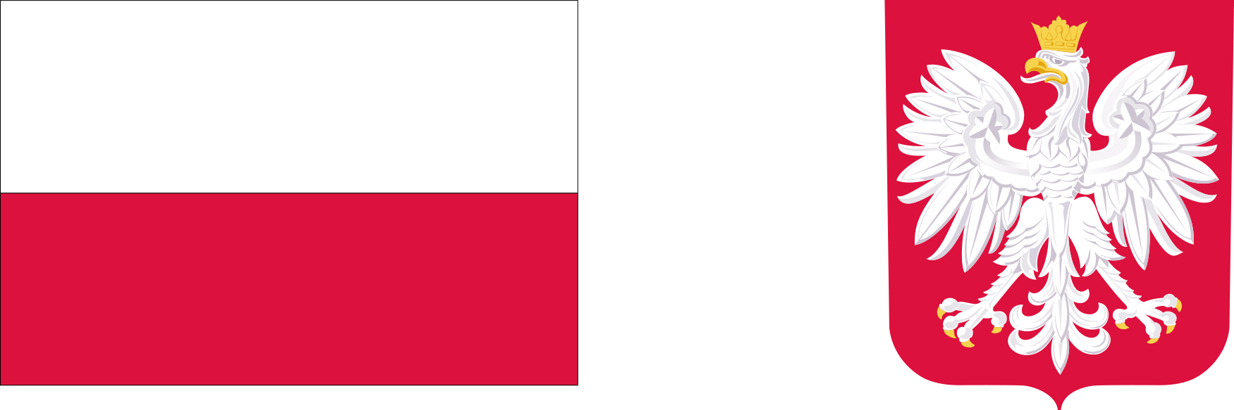 Flaga Polski oraz godło Polski