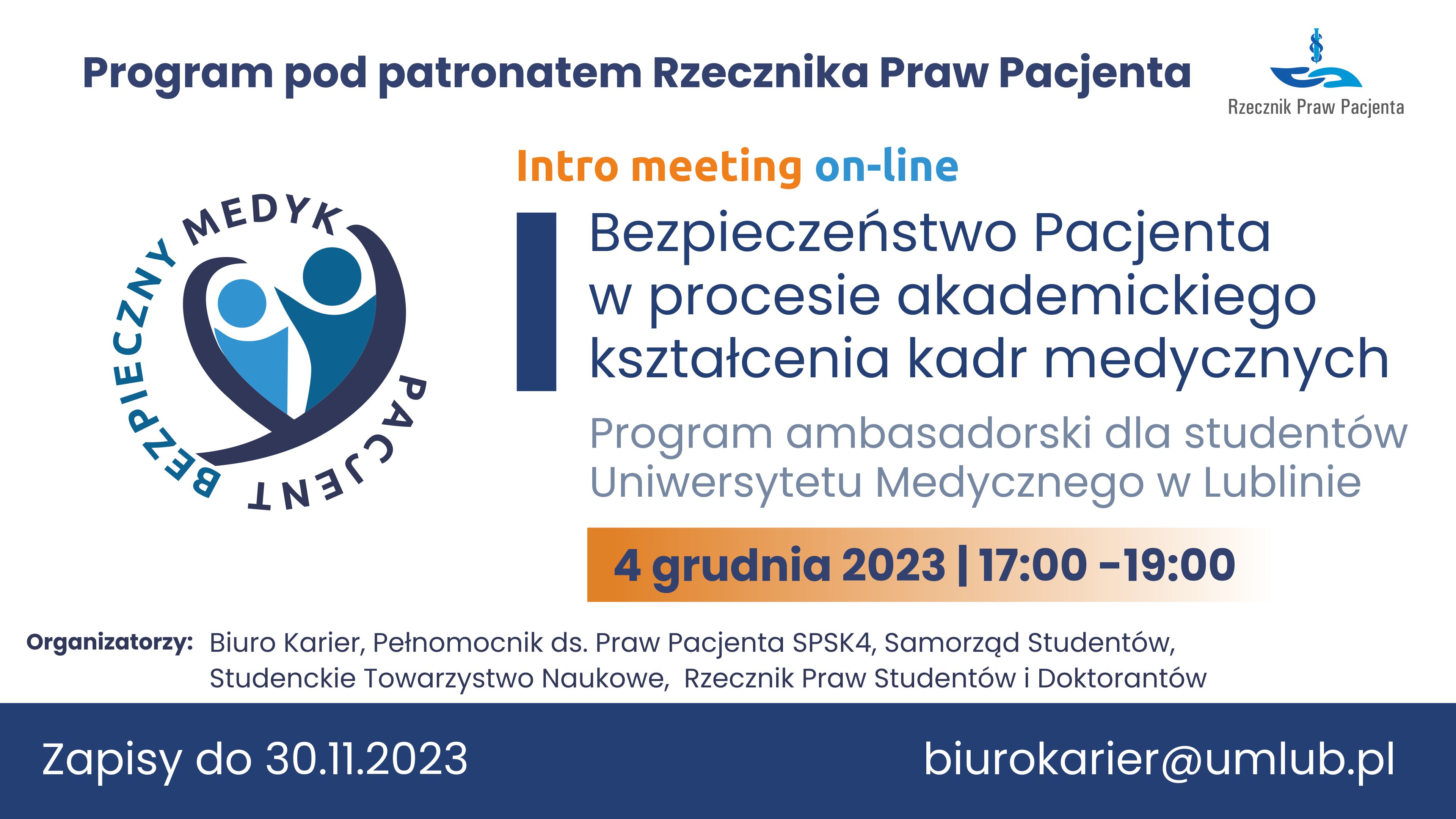 Grafika promująca spotkanie. Po lewej logo wydarzenia, po prawej nazwa spotkania oraz data i godzina wydarzenia.