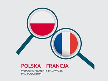 logo projektu Polonium przedstawia dwie lupy. W jednej jest flaga Polski, w drugiej Francji. U dołu napis 