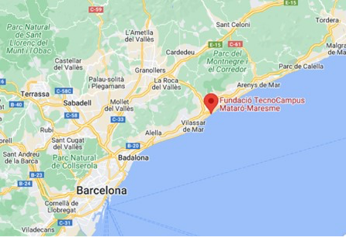 Mapa hiszpańskiego wybrzeża z lokalizacją fundacji