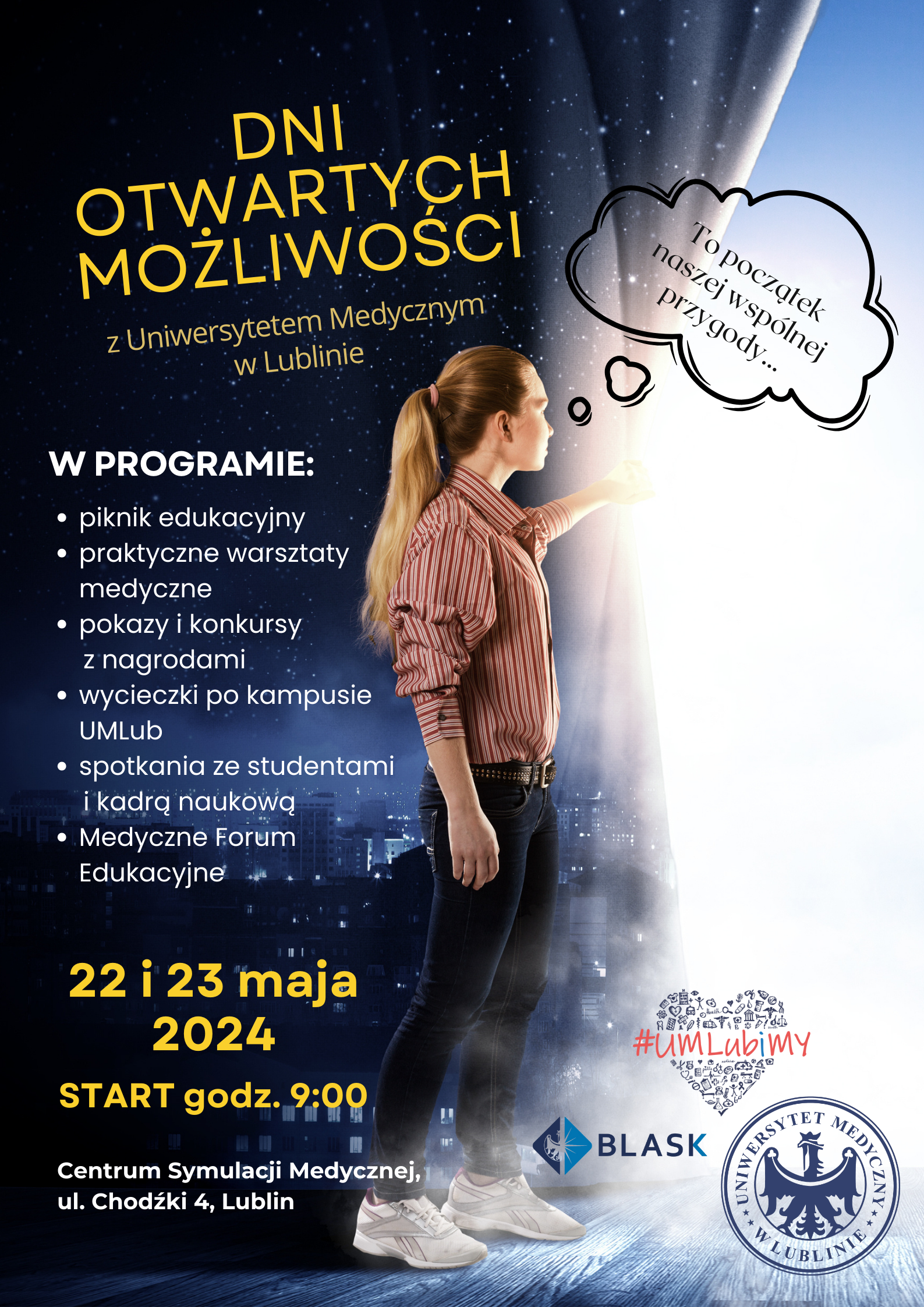 plakat informacyjny promujący dni otwarte Uniwersytetu Medycznego w Lublinie 