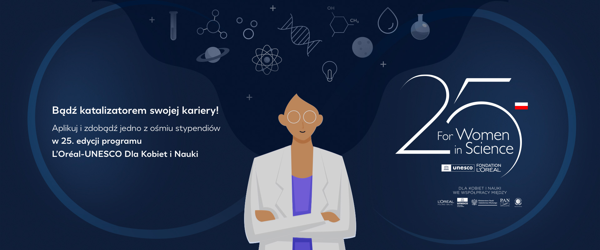 plakat programu Women in Science