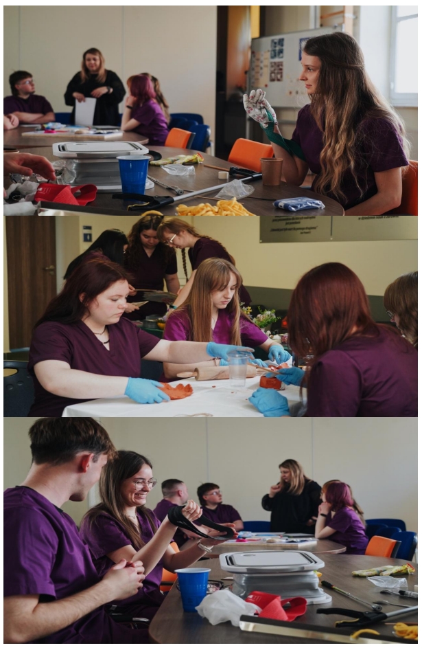 kolaż trzech zdjęć z warsztatów terapii zajęciowej