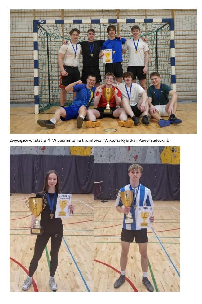 zwycięzcy w futsalu i badmintonie