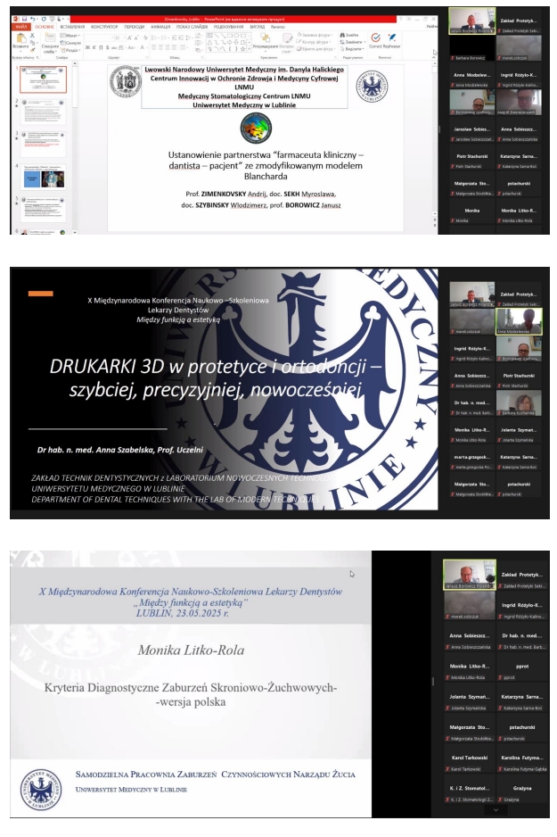 slajdy startowe trzech prezentacji na konferencji