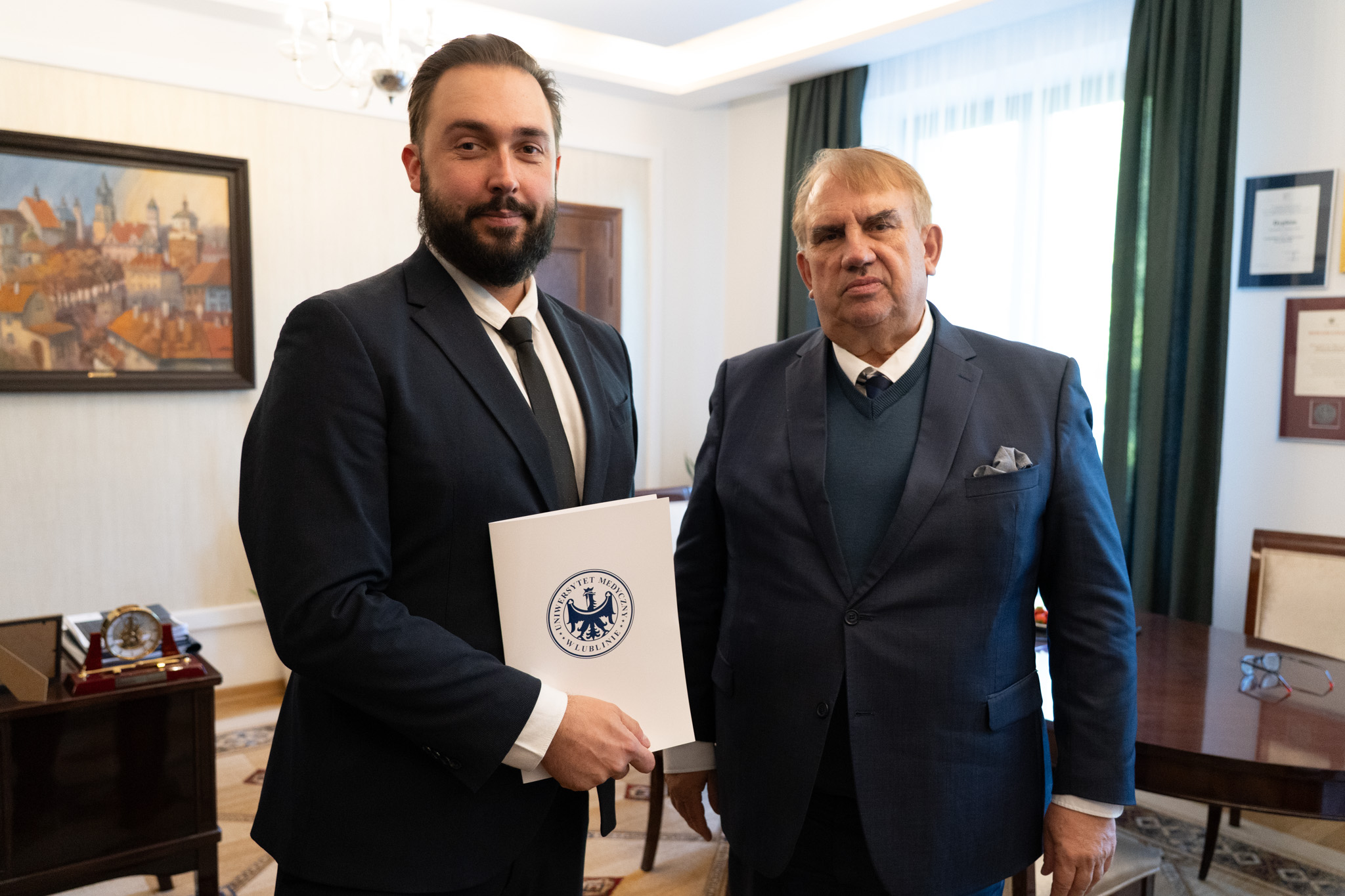 Piotr Lewandowski i prof. Wojciech Załuska