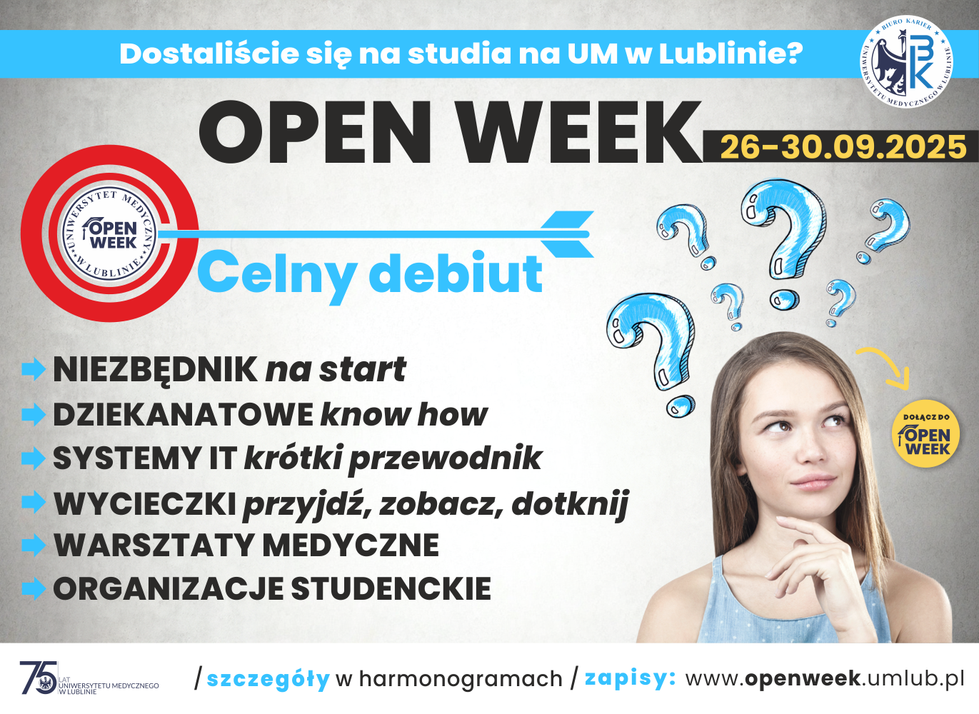 plakat informacyjny wydarzenia open week